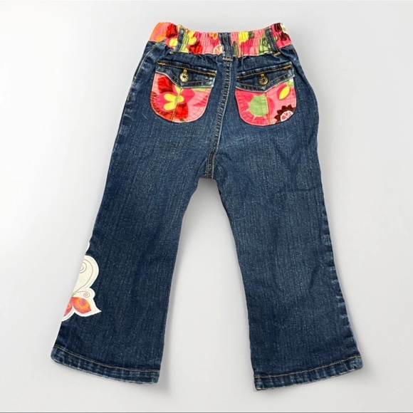 The Children’s Place Stretch Jeans Size 3T | Floral Butterfly Print 90s Style - Picture 2 of 3